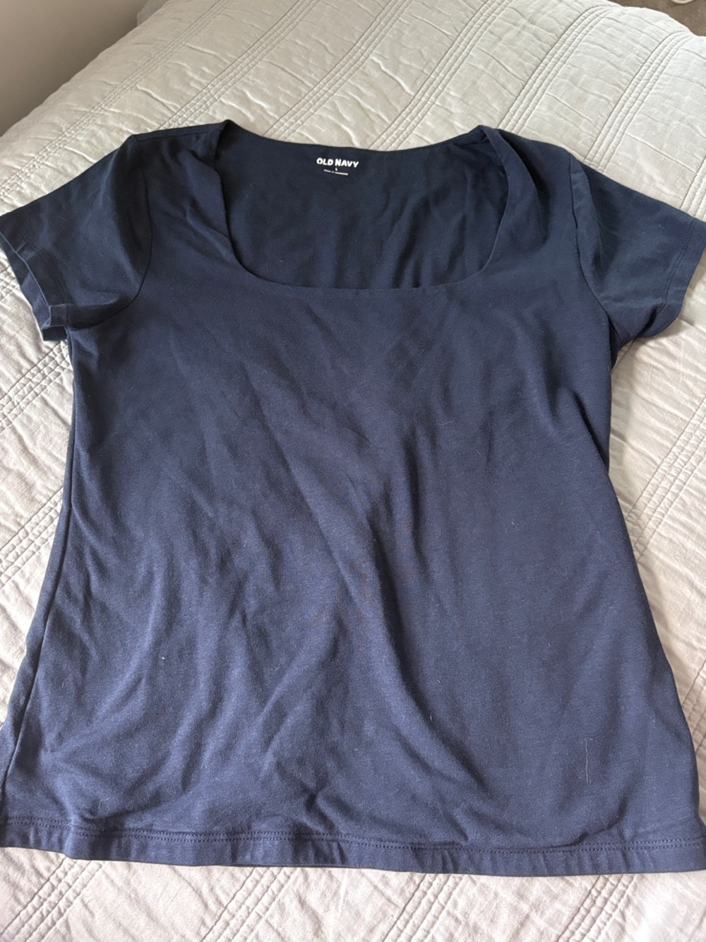 Old Navy Navy Short Sleeve Scoop Neck Tee